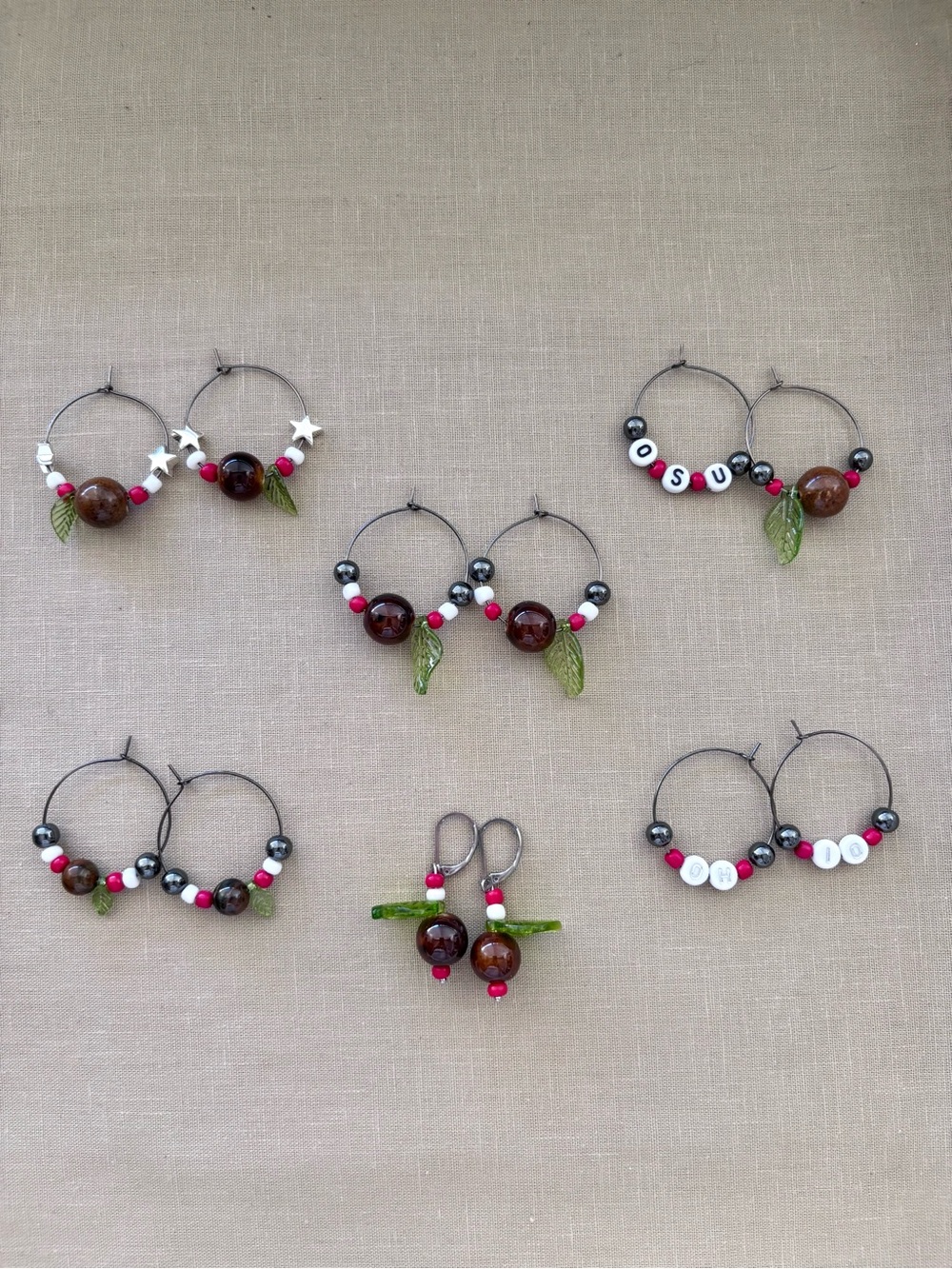 Ohio Earrings Football Graduation